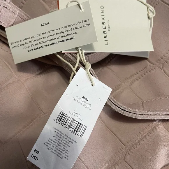 Liebeskind Berlin handbag - leather suede, pale pink - Picture 3 of 5